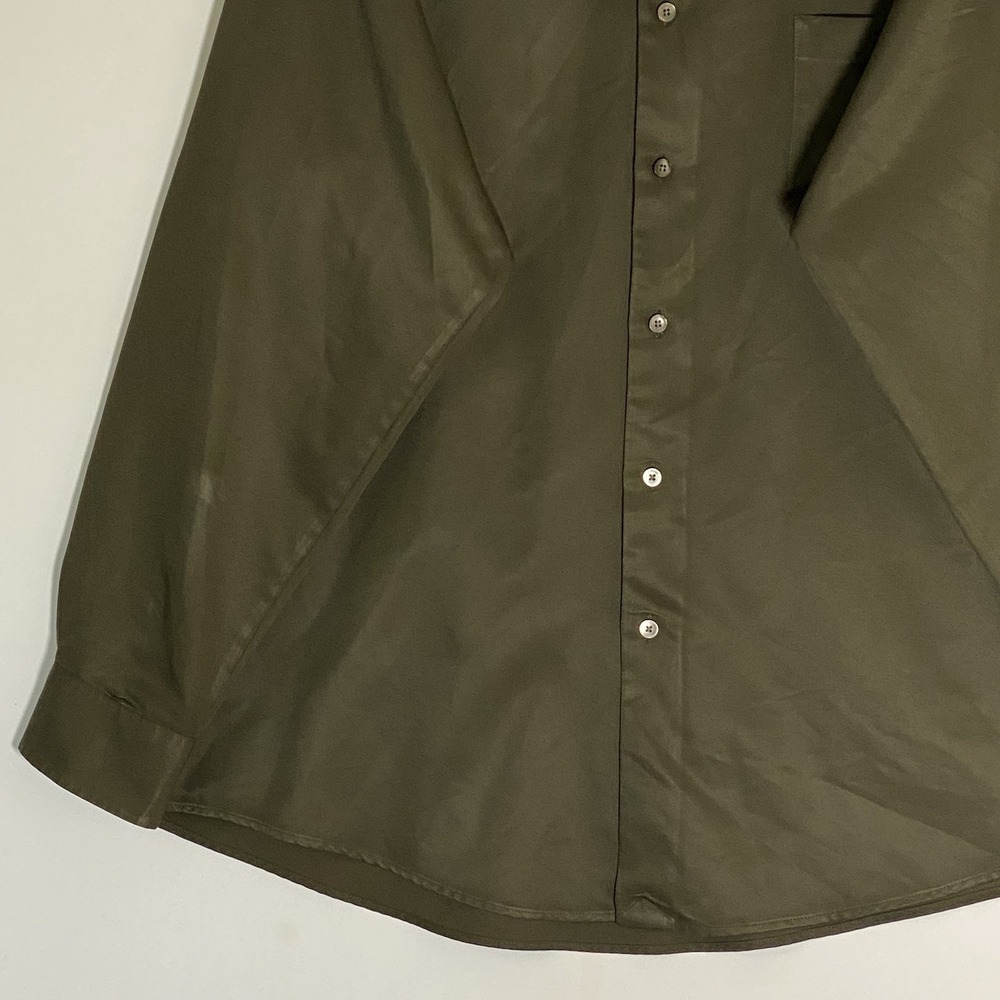 Murano Shirt Mens XL Green Easy Care Long Sleeve Dressy Business Nice Olive - Picture 3 of 16